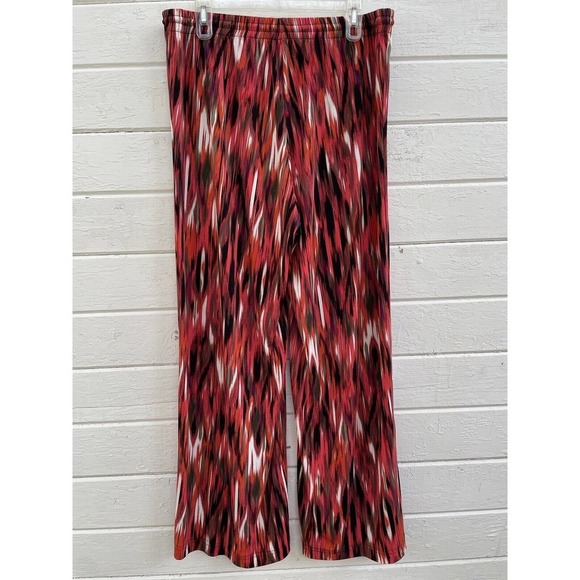 Calvin Klein Lounge Pants L Red Orange Green Watercolor Casual Comfy Pull On - Picture 4 of 5